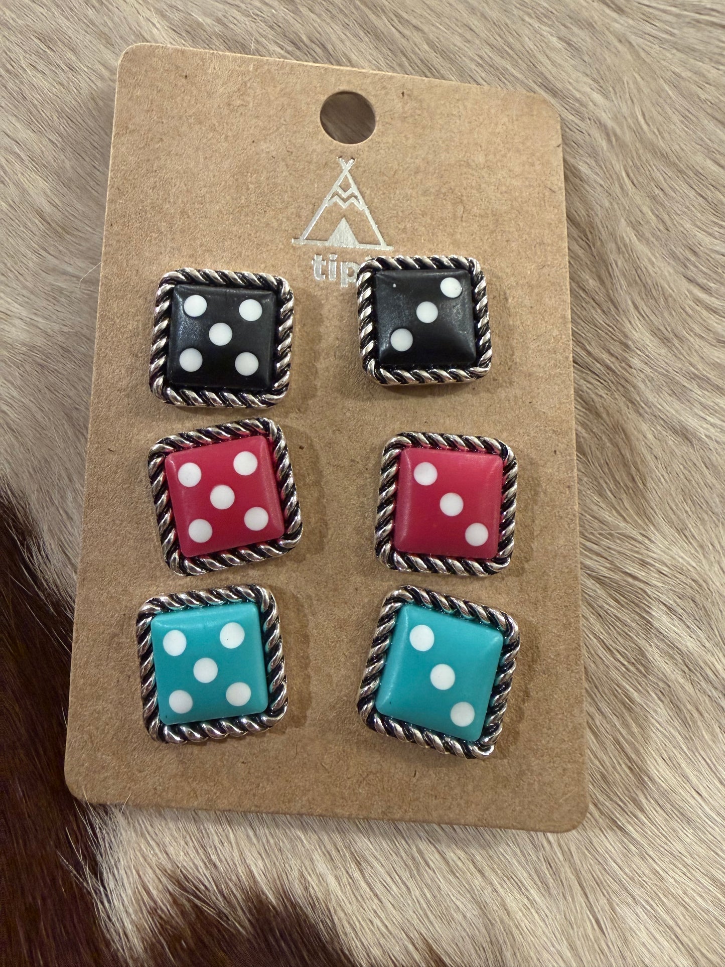 Triple Dice Earring Set