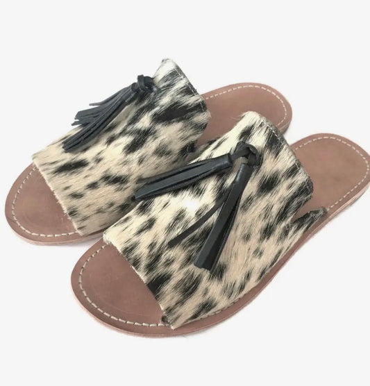 Tessa Cowhide Sandal w/ Tassel