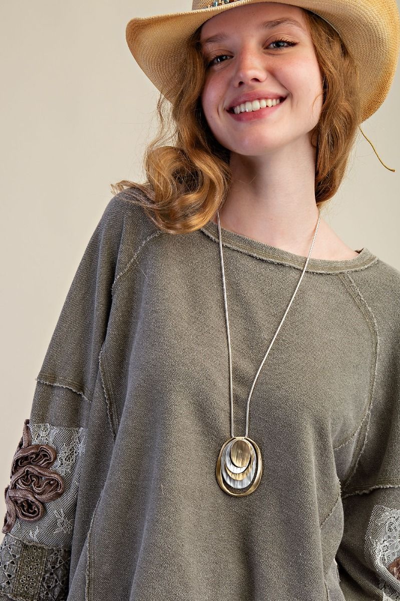 INSIDE OUT WASHED TERRY PULLOVER