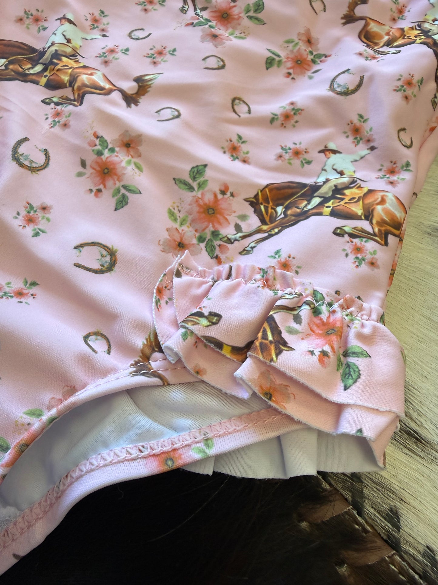 Pink Floral Bucking Horse Swimsuit