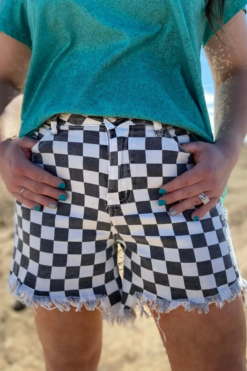 KREEK DENIM SHORTS -CHECK