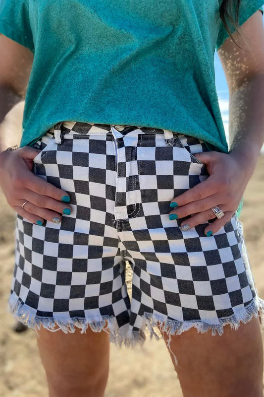 KREEK DENIM SHORTS -CHECK