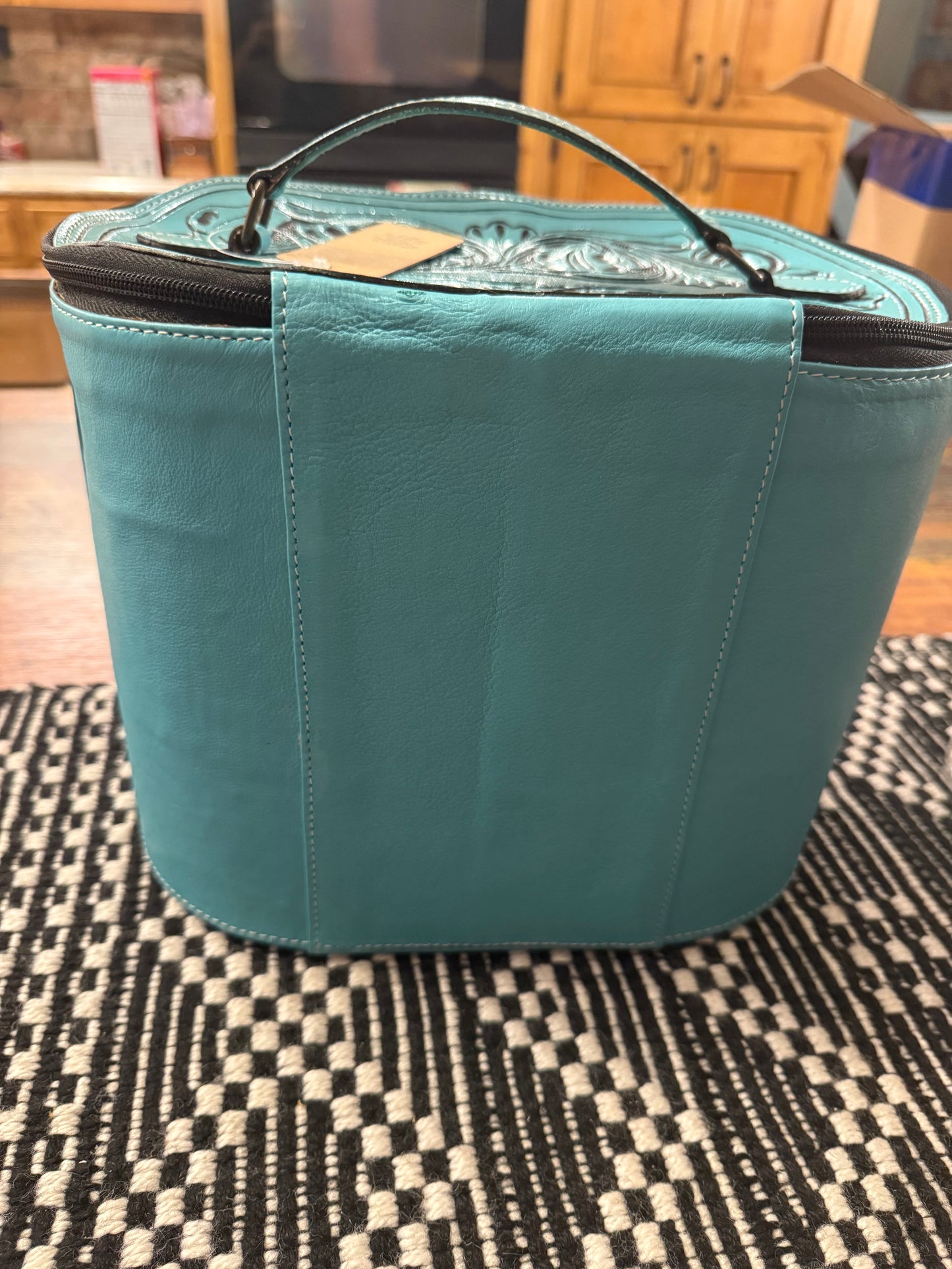 Tooled Turquoise Make Up/Jewelry Box