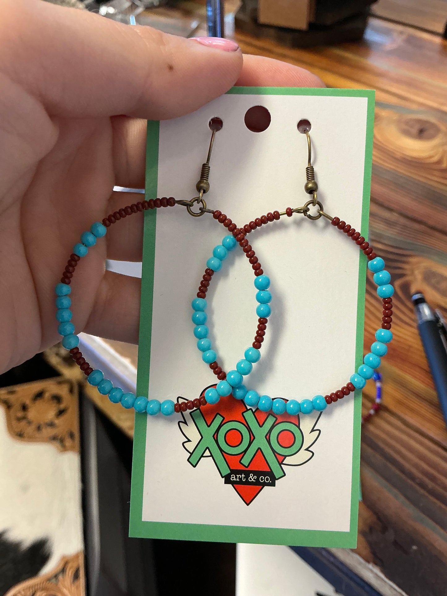 Xoxo Beaded Hoop Earrings