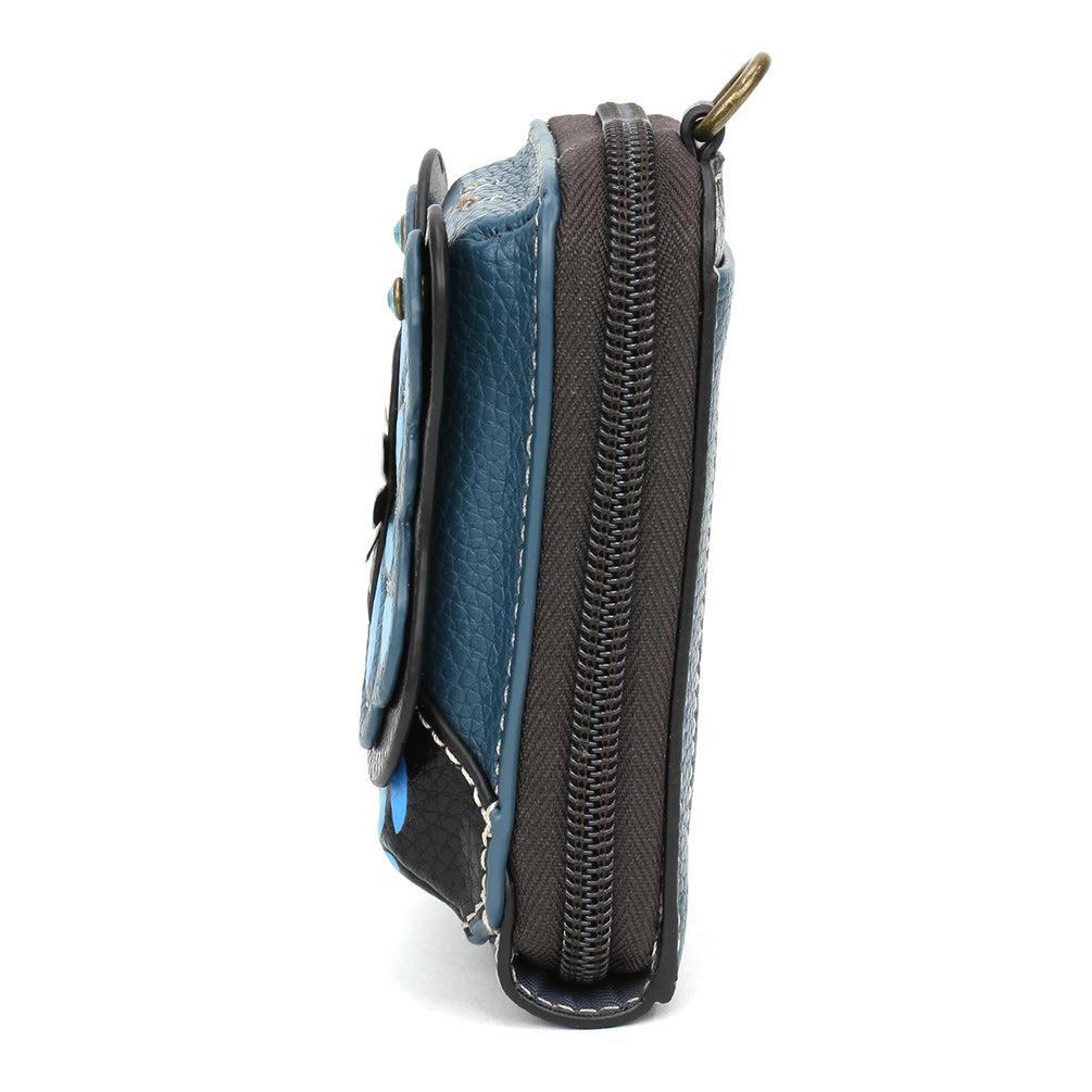 CUTE-C - CREDIT CARD HOLDER / WALLET WRISTLET - BLUE BUTTERFLY