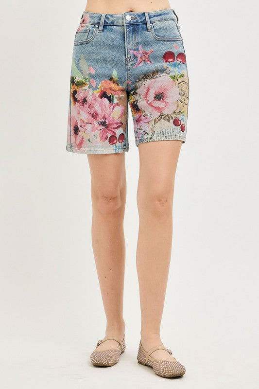 Slouchy Floral Print Jorts