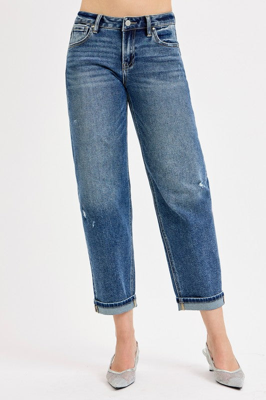 Risen Low Rise Crop Boyfriend Jean