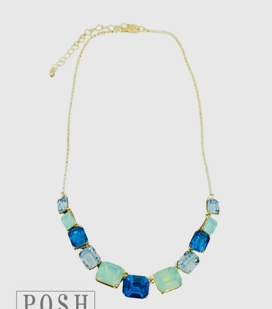 Rectangle Rhinestone and Chain
Necklace