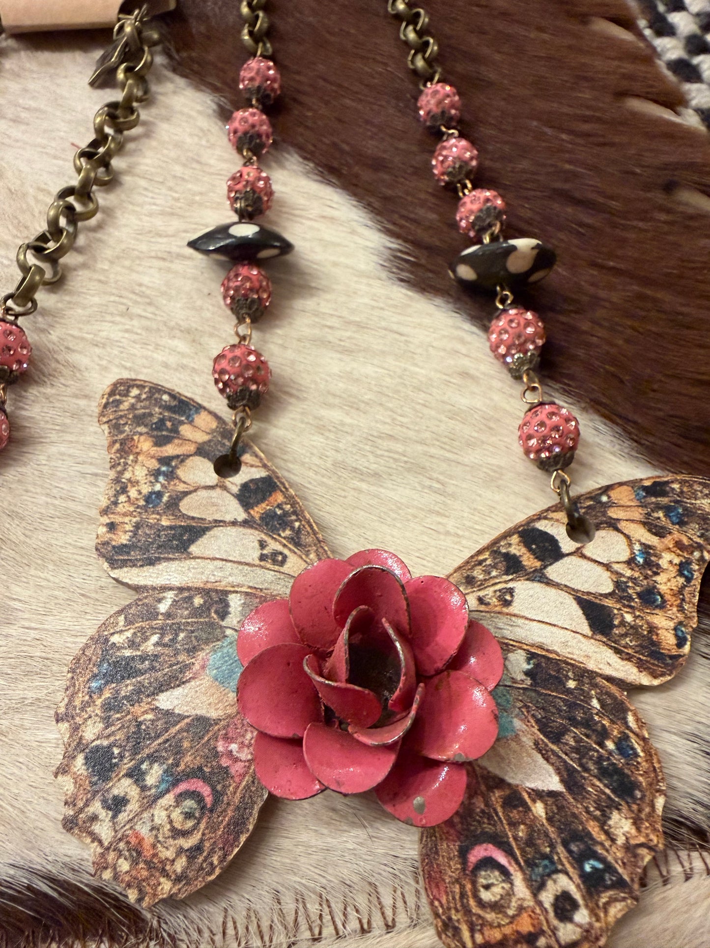 Rosey Butterfly Necklace