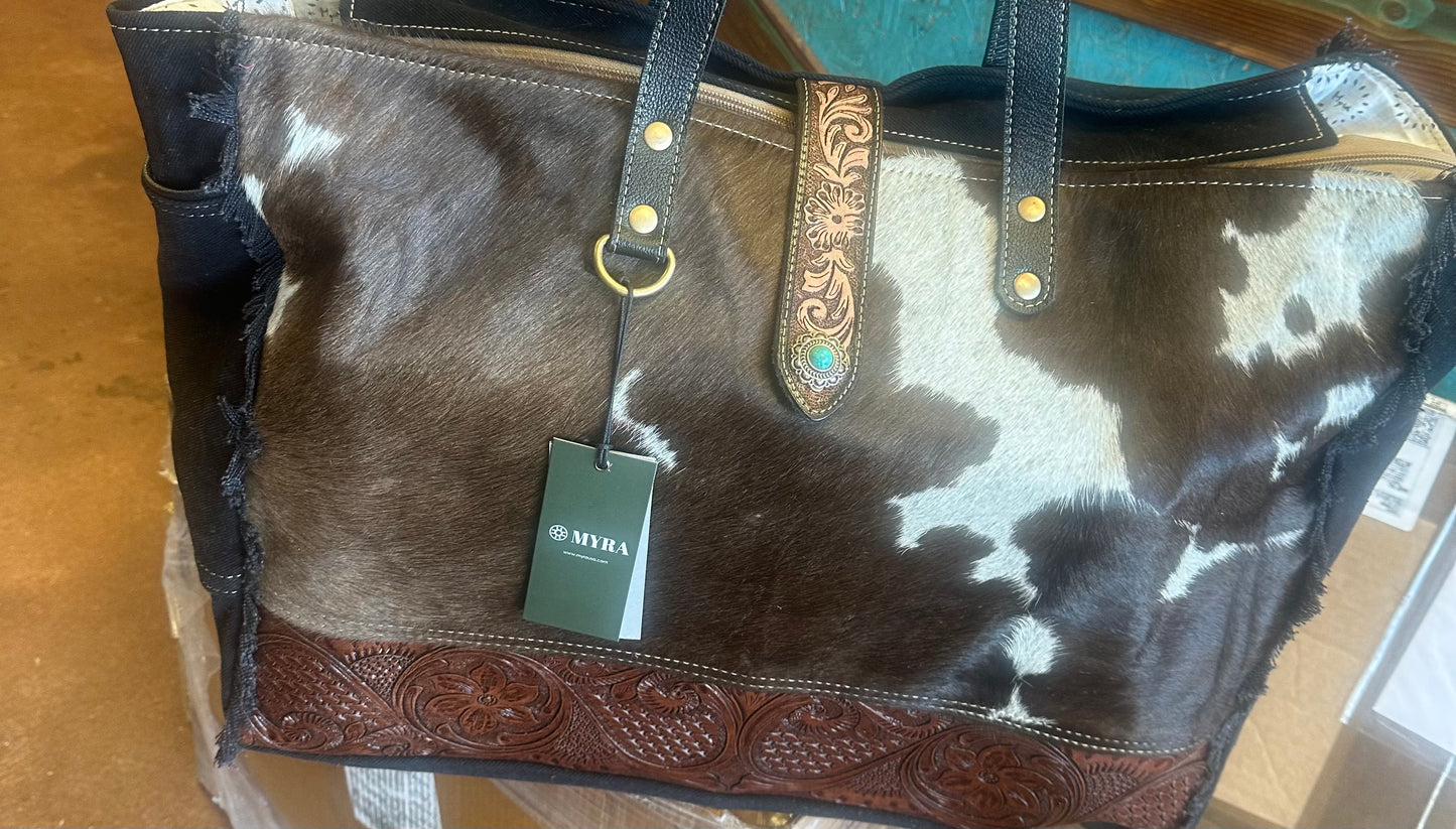 Comely Hand Tooled Weekender Bag