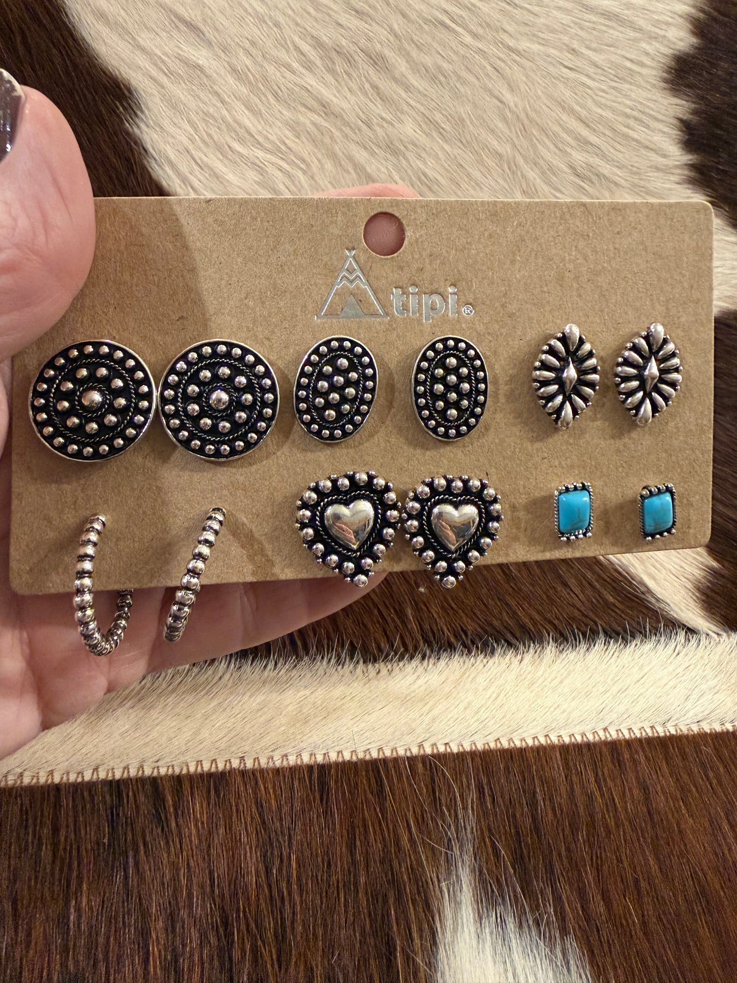 Bubble Heart Earring Set