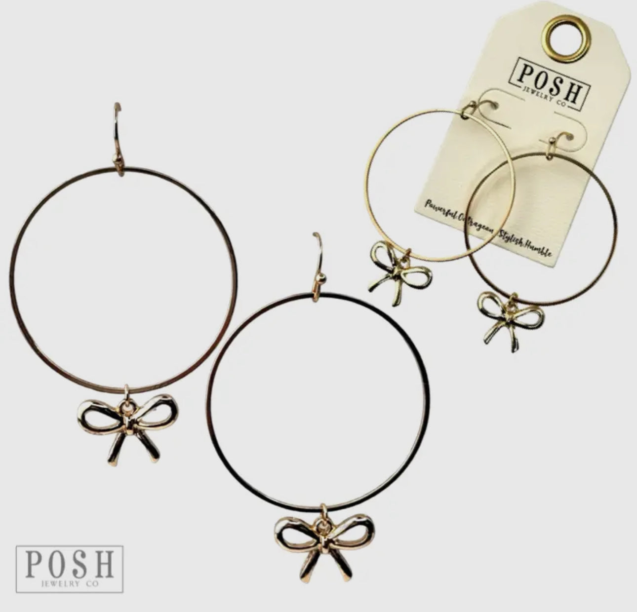 Bow Charms On A Circle Hoop Earring