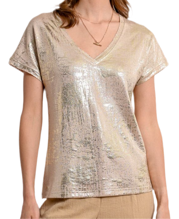 Metallic Knit Tee