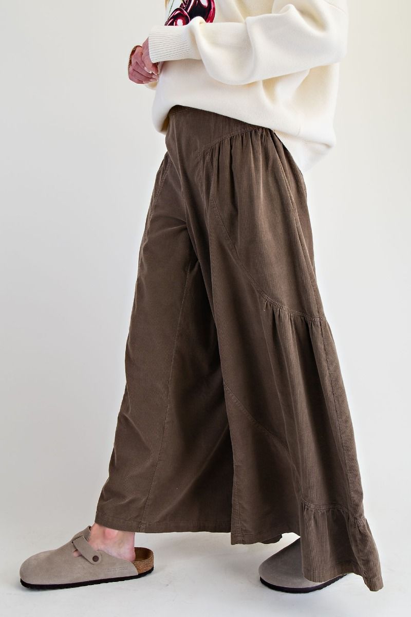 WASHED BABY CORDUROY PALAZZO PANTS