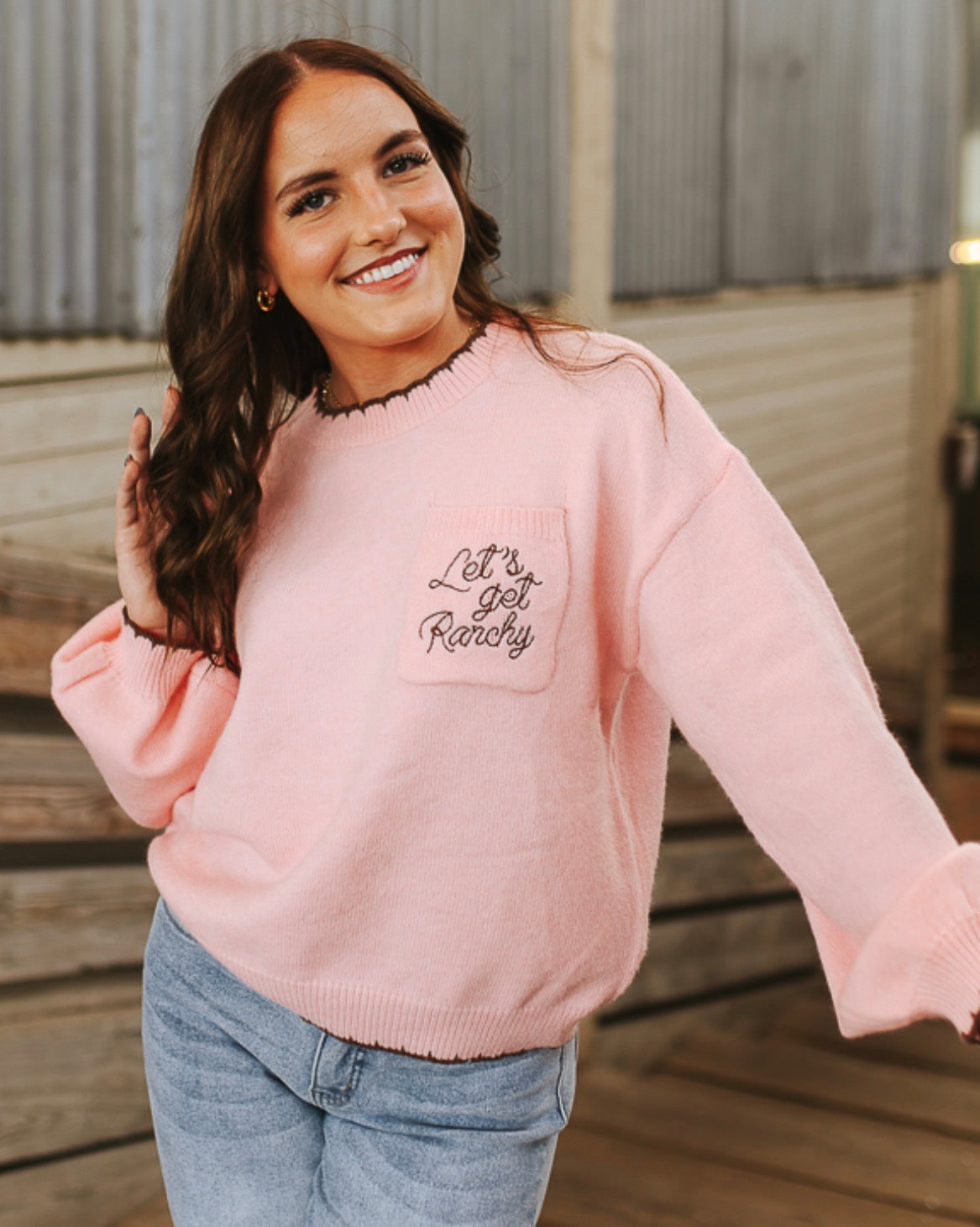 Pretty in Pink & Ranchy Sweater