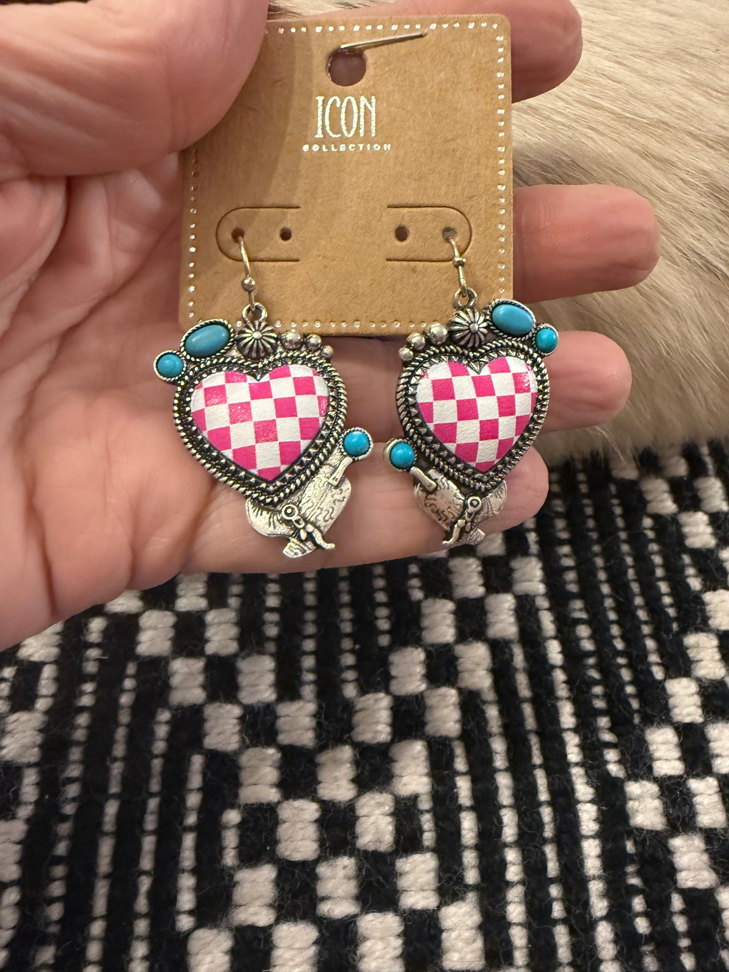 Boots & Checks Earrings