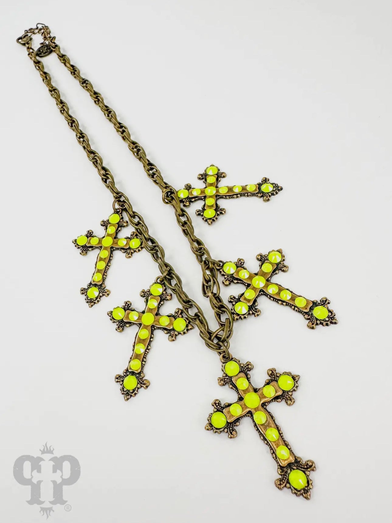 Multi-Cross Necklace with Austrian Crystals