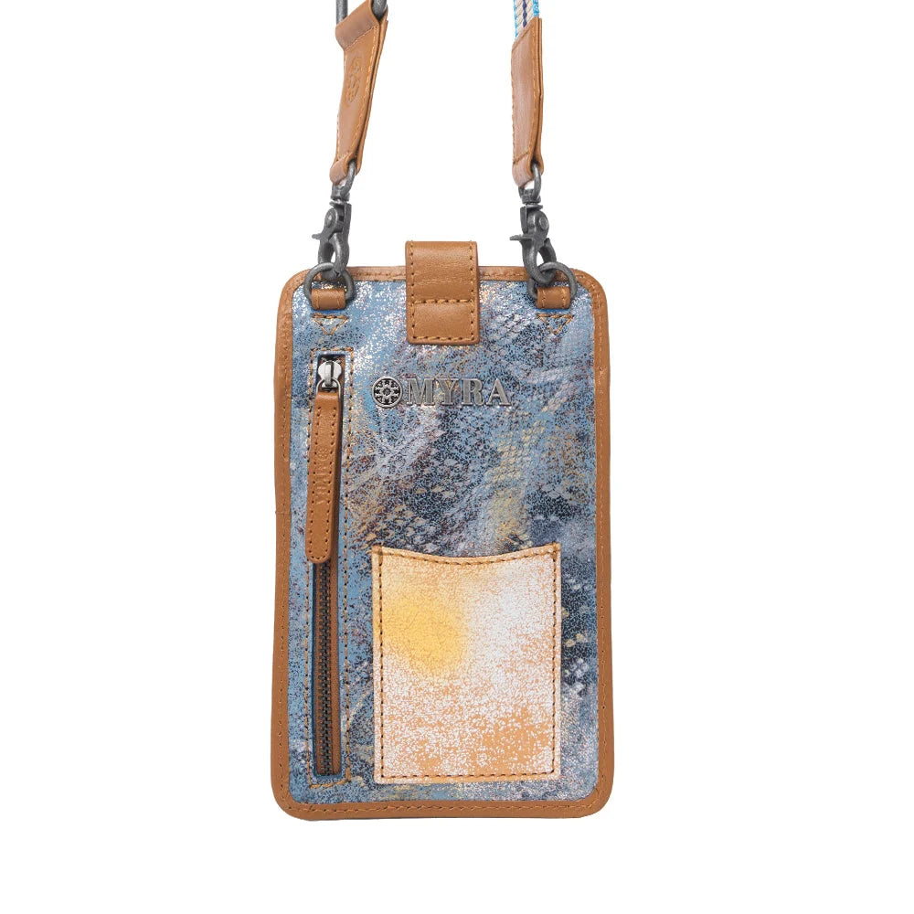 Cedar Snake Print Leather Cell Phone
Holder In Turquoise Sand