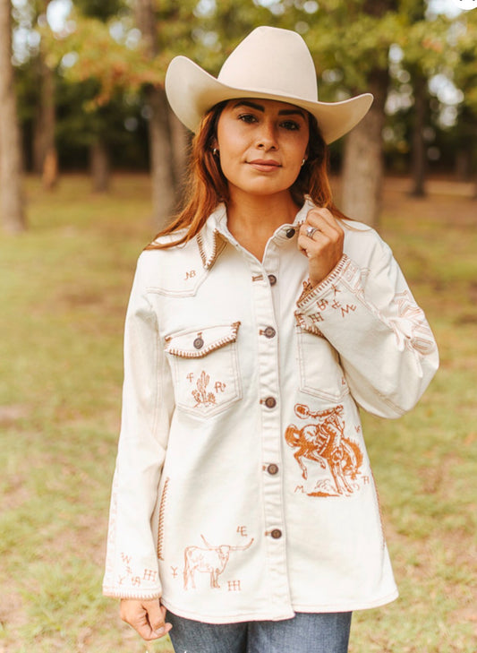 The Rodeo Roundup Embroidered Shacket