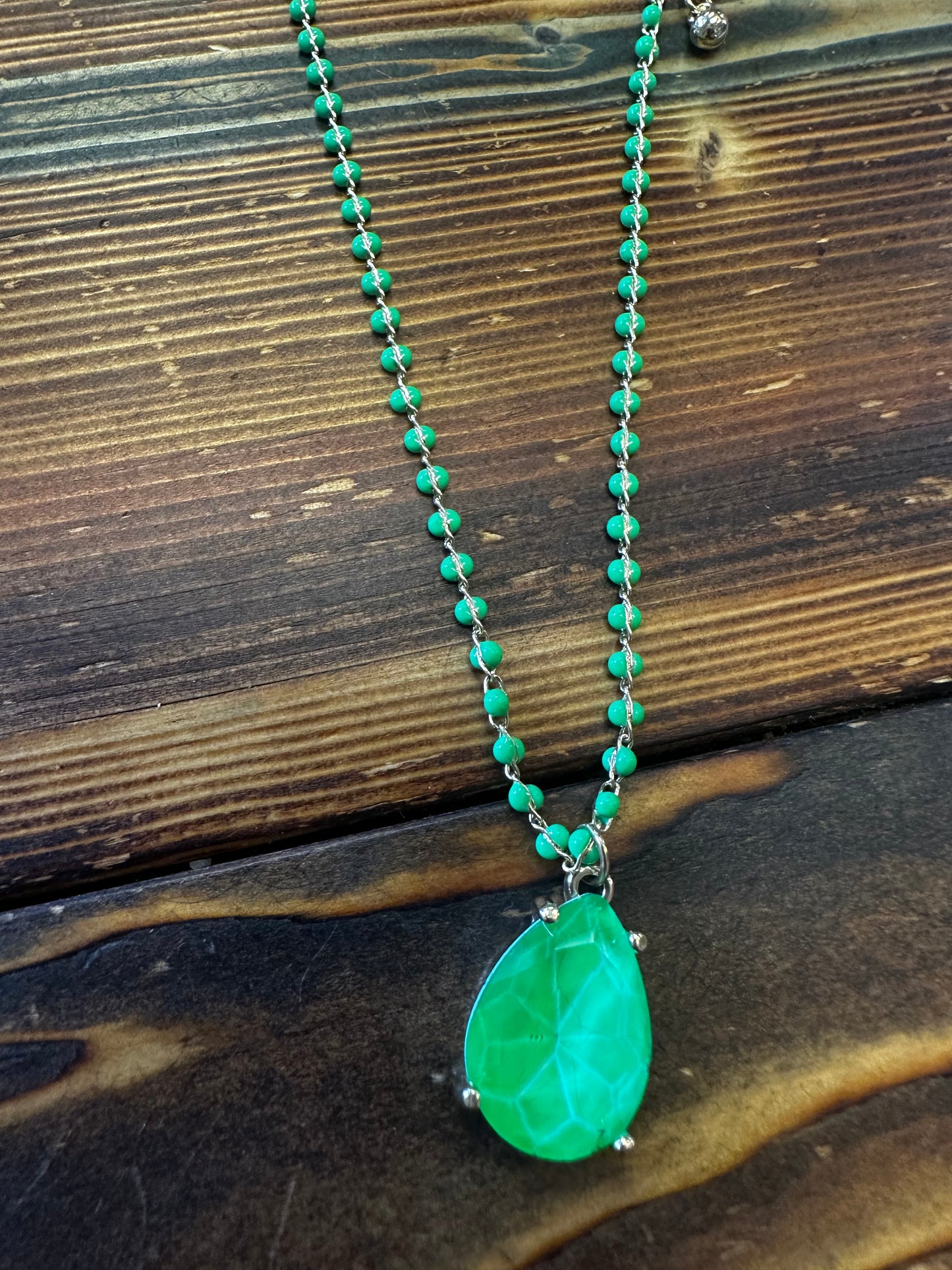 Neon Tear Drop Necklace