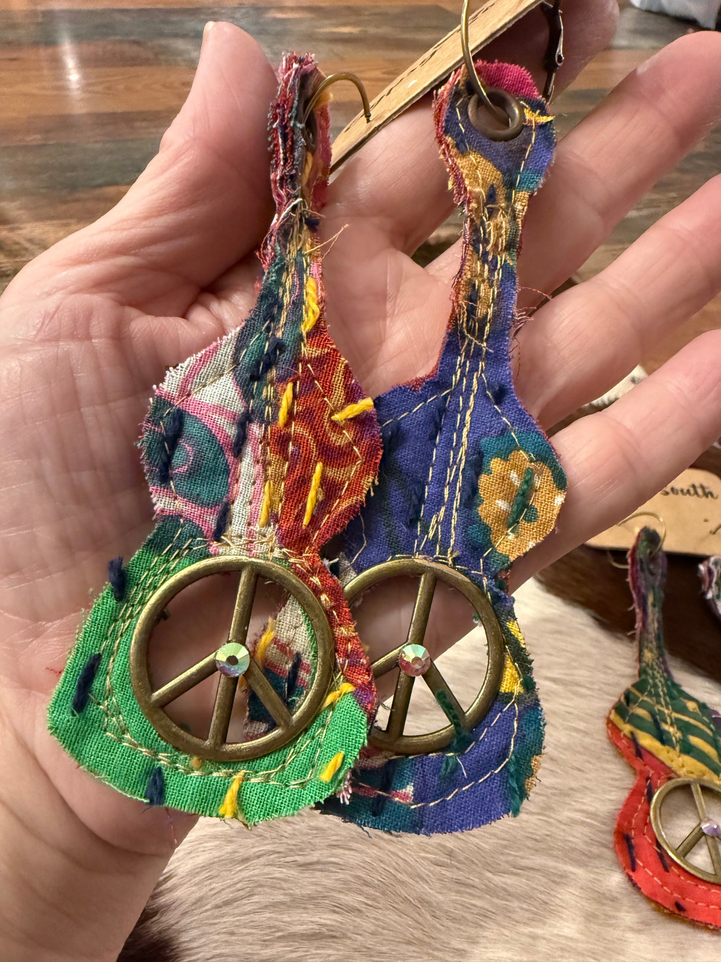 Peace Guitar Earrings