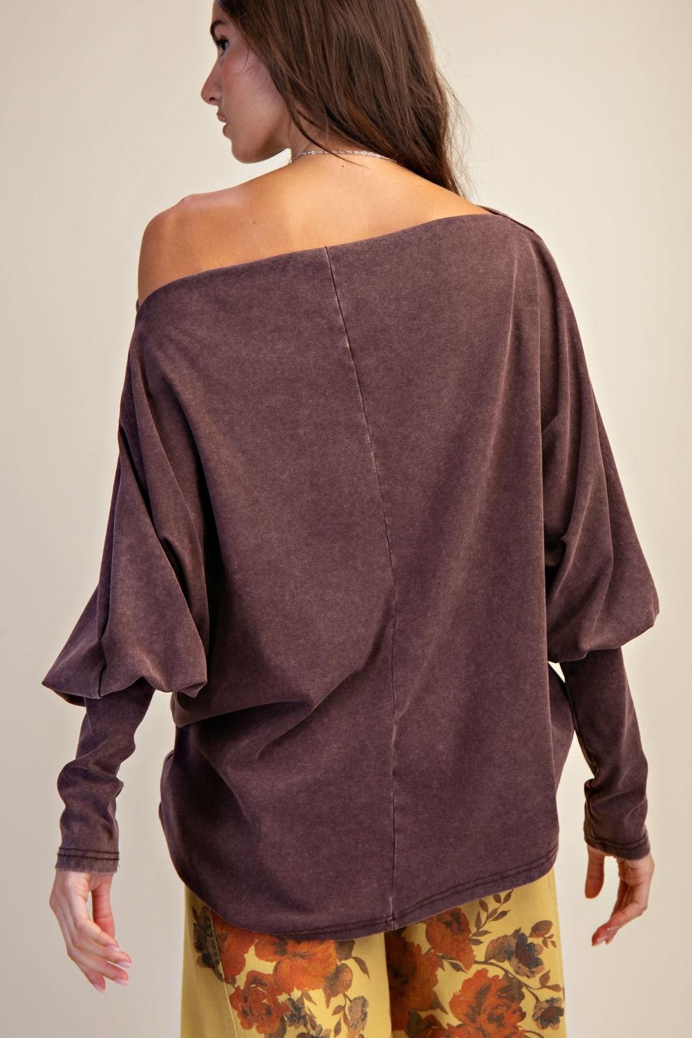 ONE SHOULDER WASHED TOP