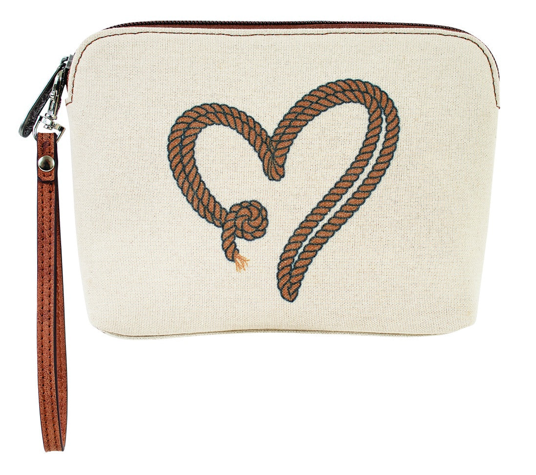 Rope Heart Cosmetic Pouch