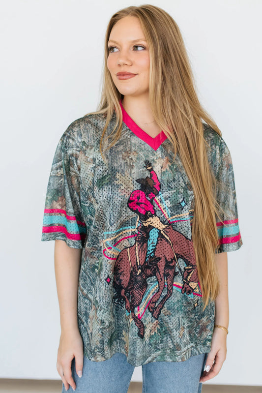 PINK CAMO COWBOY JERSEY