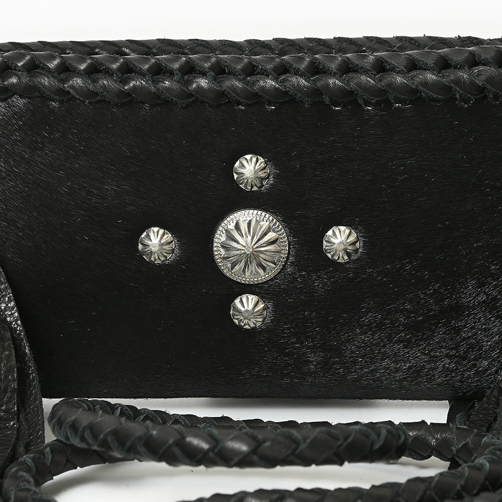Mini Fringe Crossbody - Braided Leather & Turquoise Concho