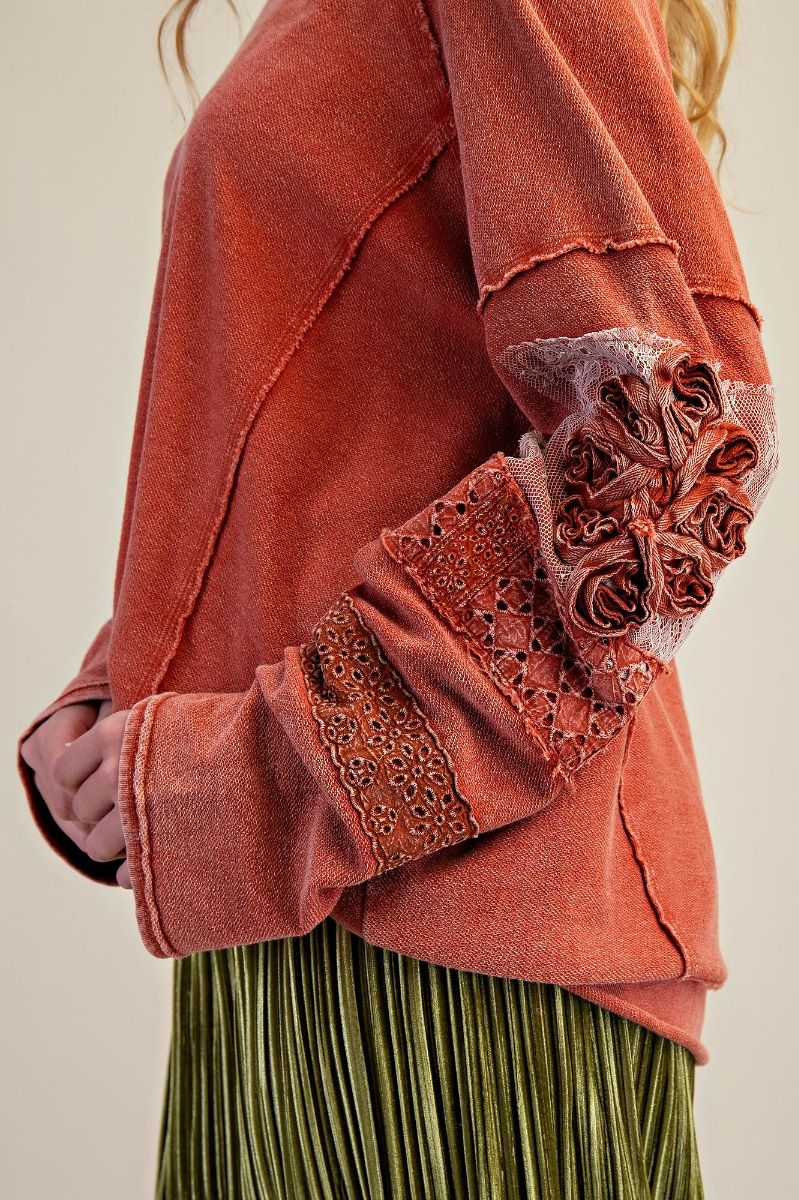 INSIDE OUT WASHED TERRY PULLOVER