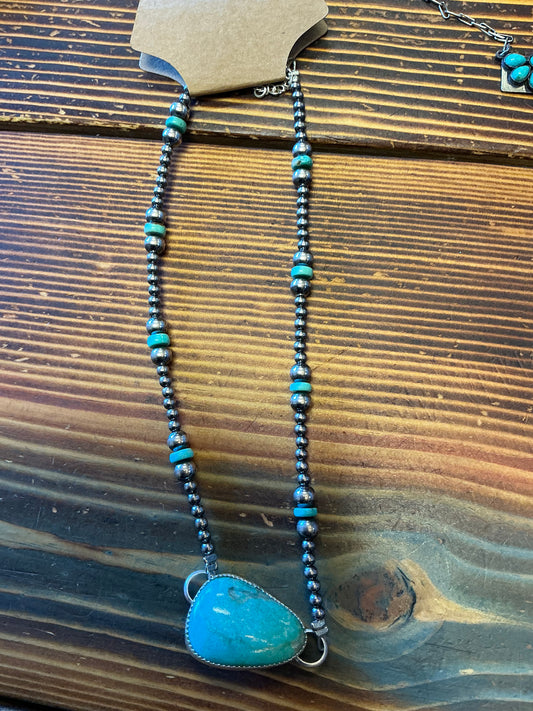 Sterling silver and turquoise choker 13” +  extender #3