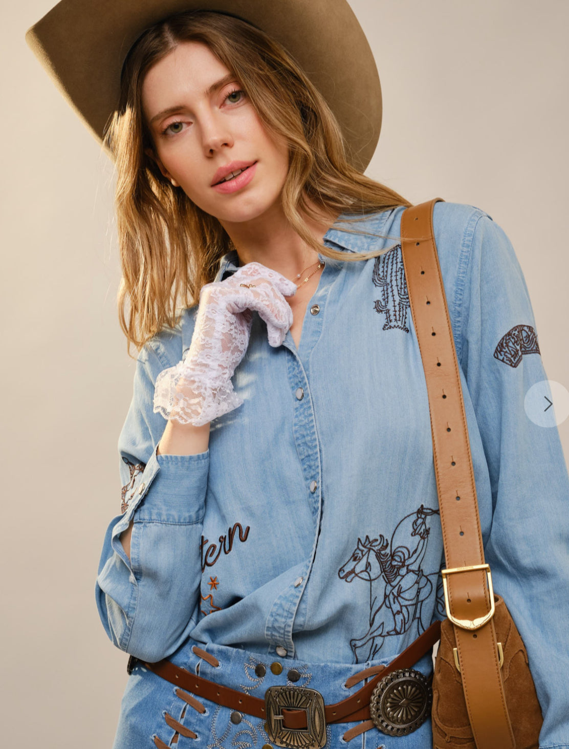 Western Embroidered Snap Button Shirt