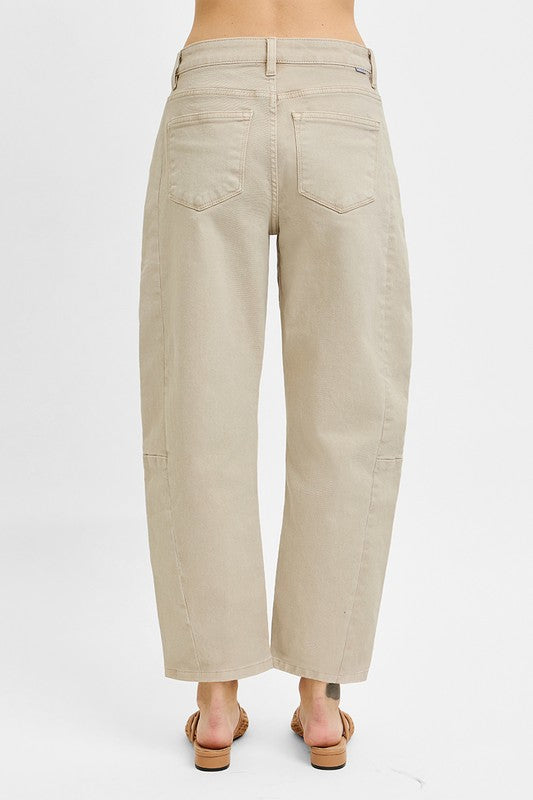 High Rise Relaxed Almond Barrel Cuff Jeans