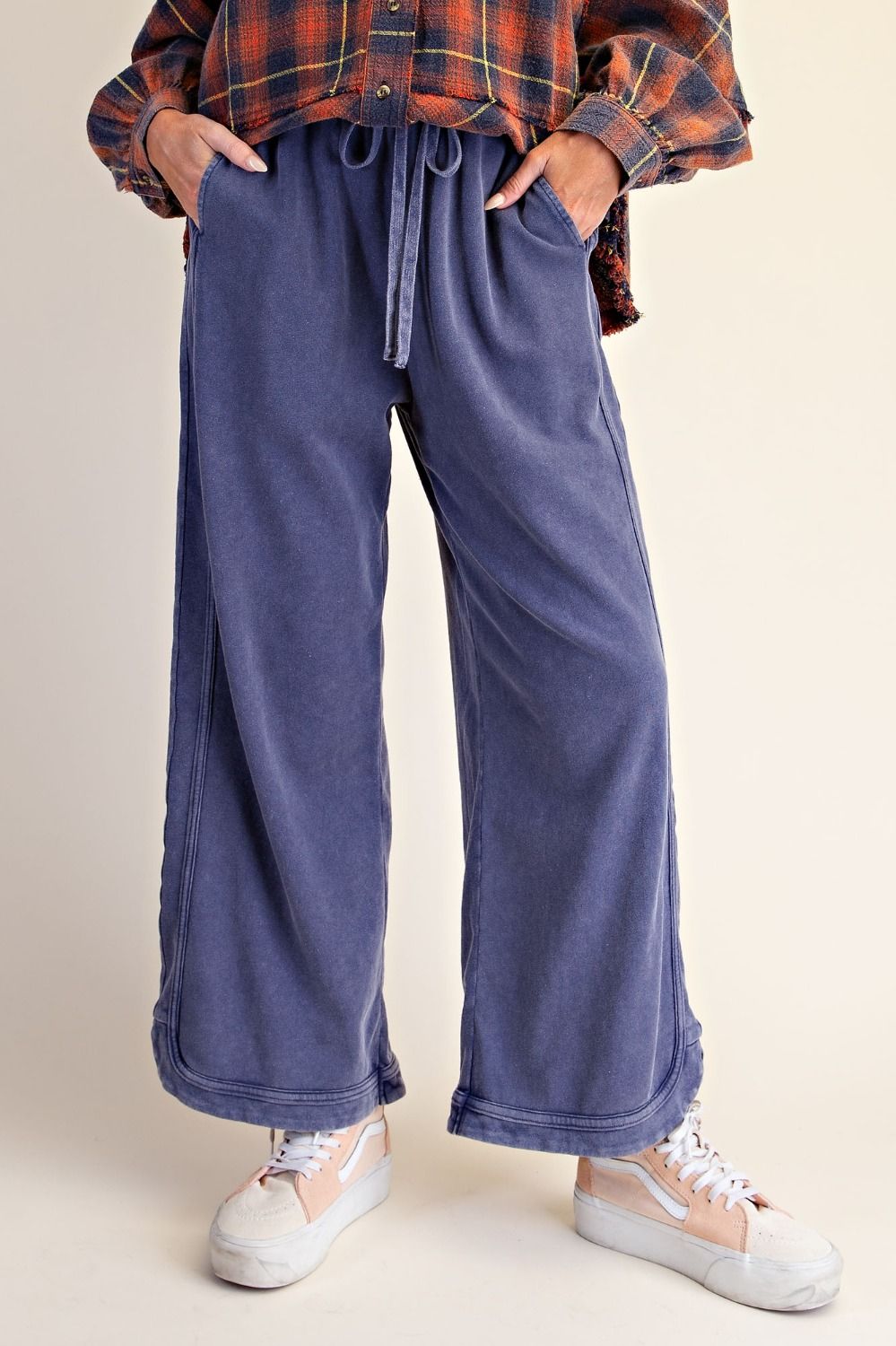 WASHED TERRY KNIT PANTS