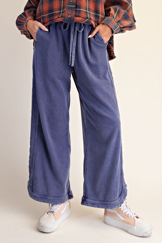 WASHED TERRY KNIT PANTS