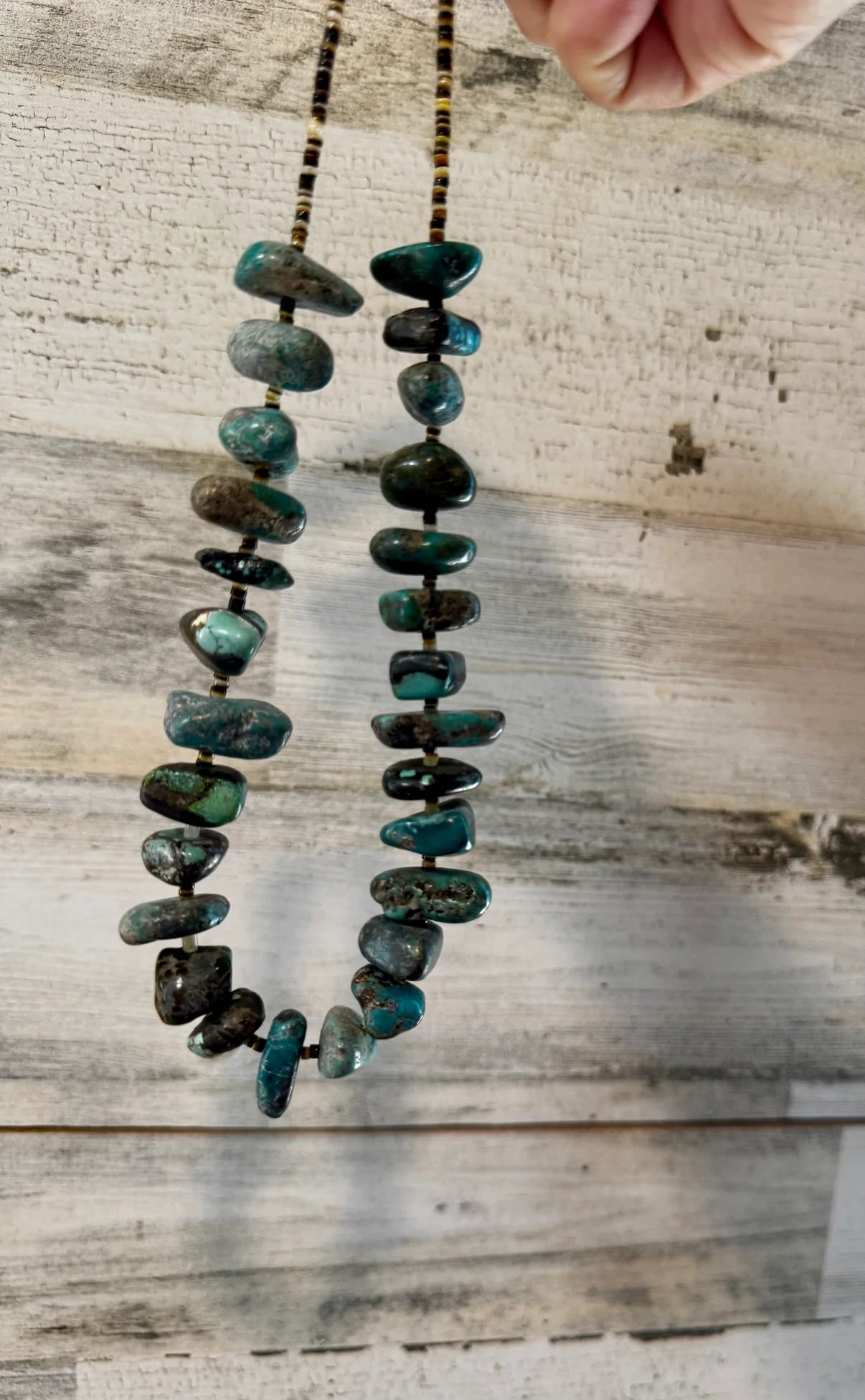 Turquoise Nugget & Shell
Necklace - 18.5"