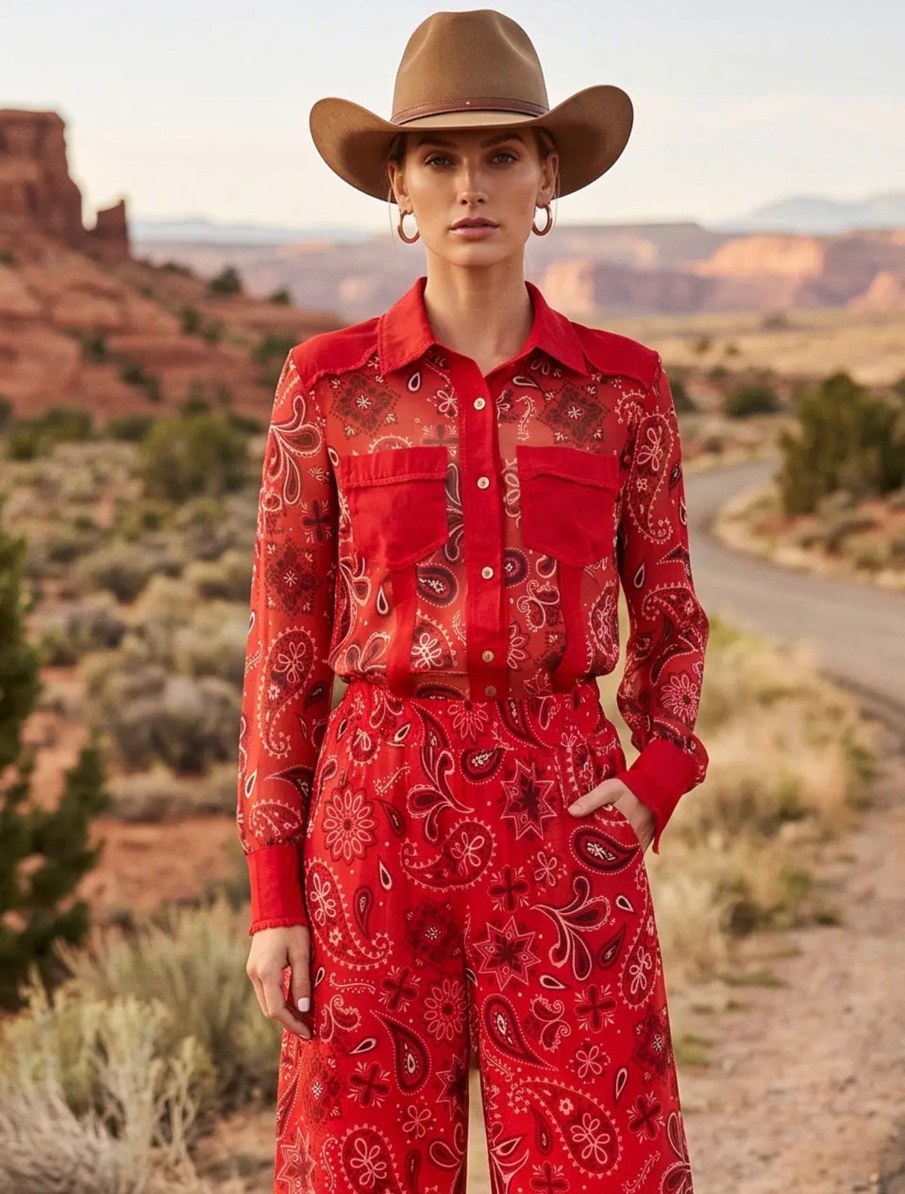 Printed Mesh Linen Shirt