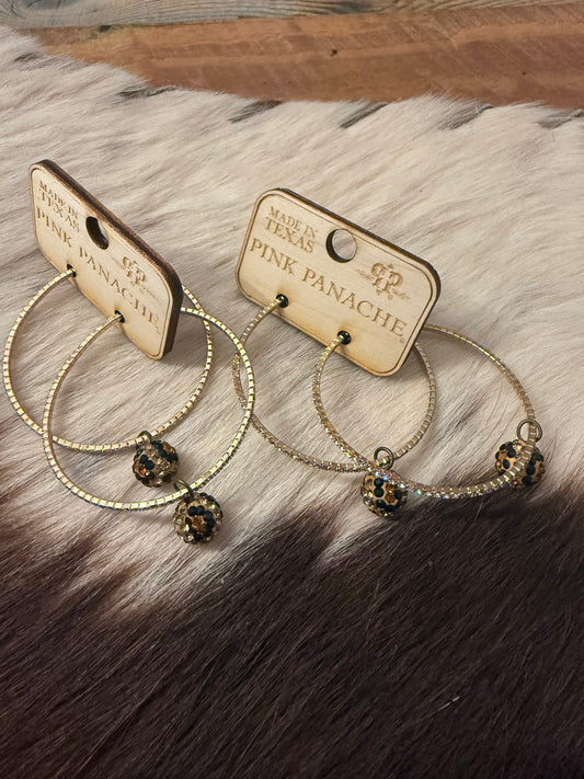 Leopard Bling Earrings