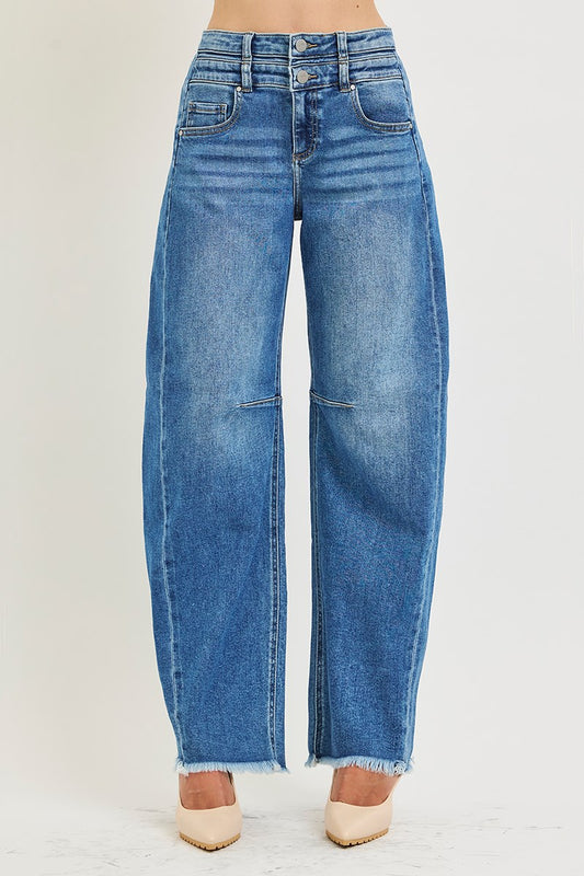 Risen Double Waistband Barrel Jeans