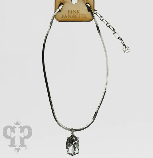 Oval Rhinestone Necklace