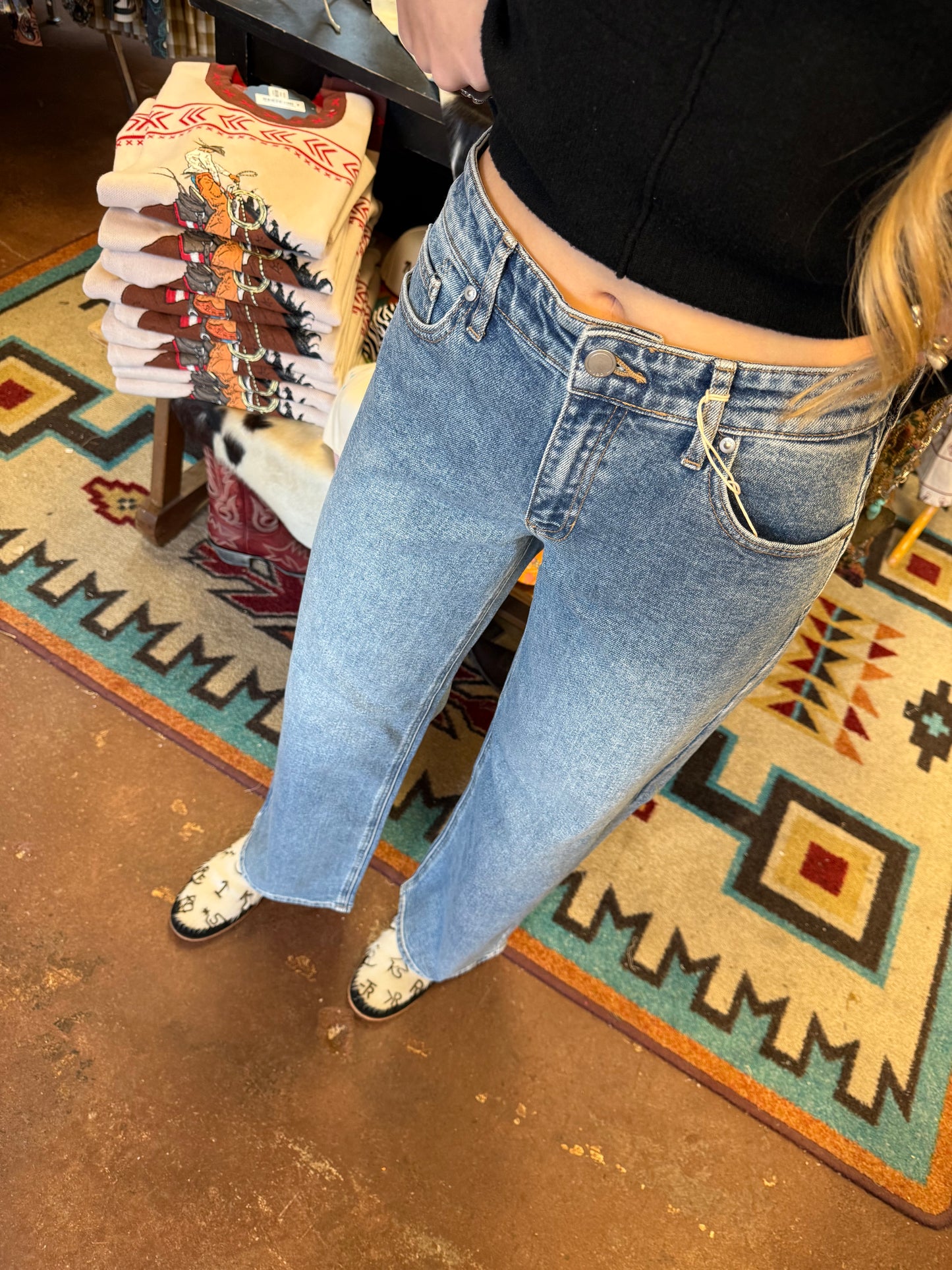 Cherry Wide Leg Jeans