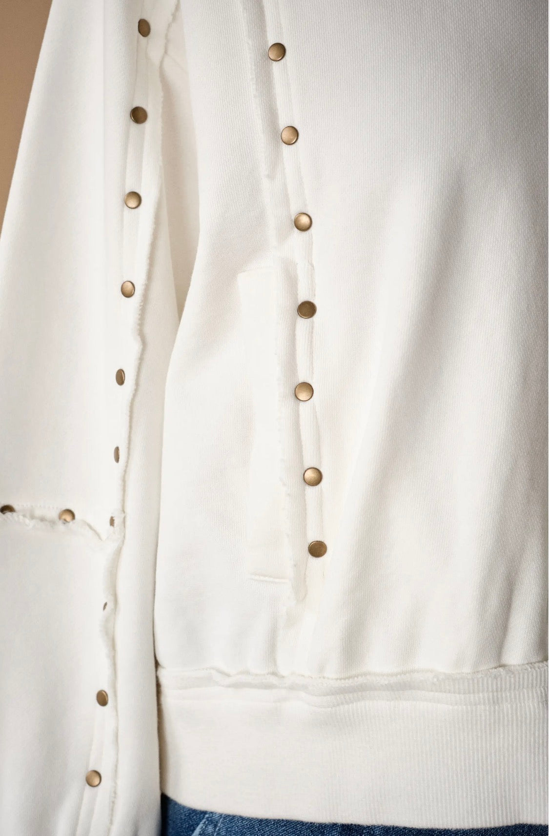 Studded Half-Zip Sweatshirt