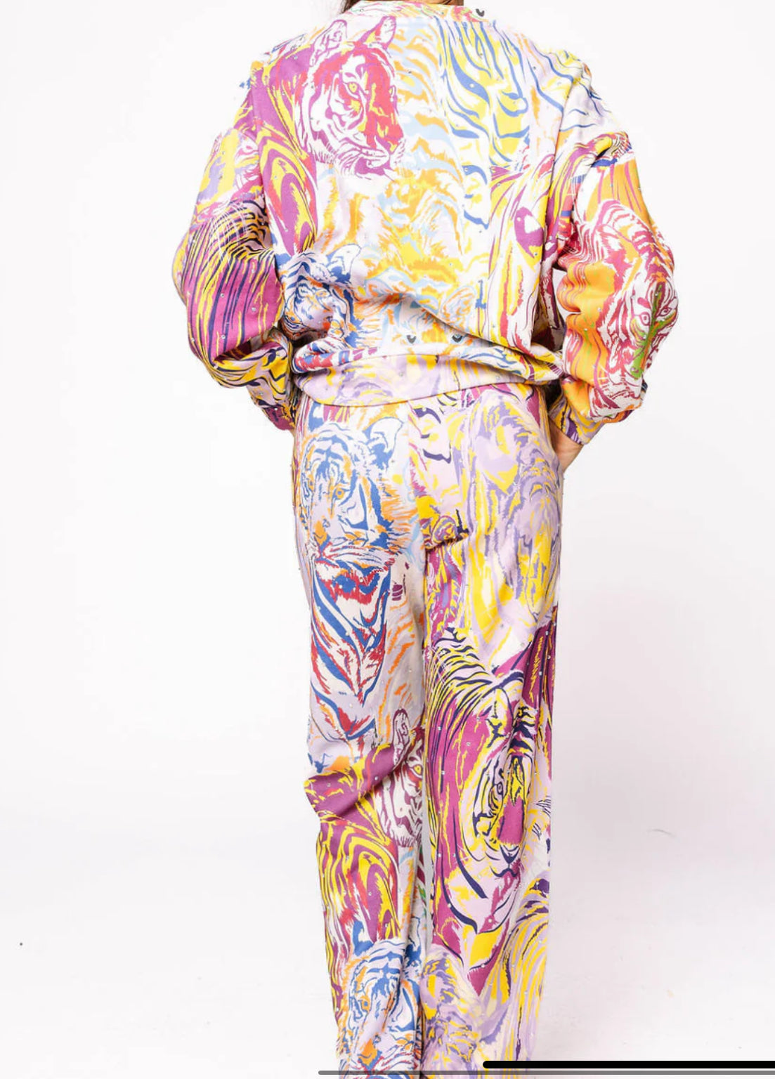 Queen Of Sparkles Rainbow Multi Abstract Tiger Sweatshirt OR Sweatpant