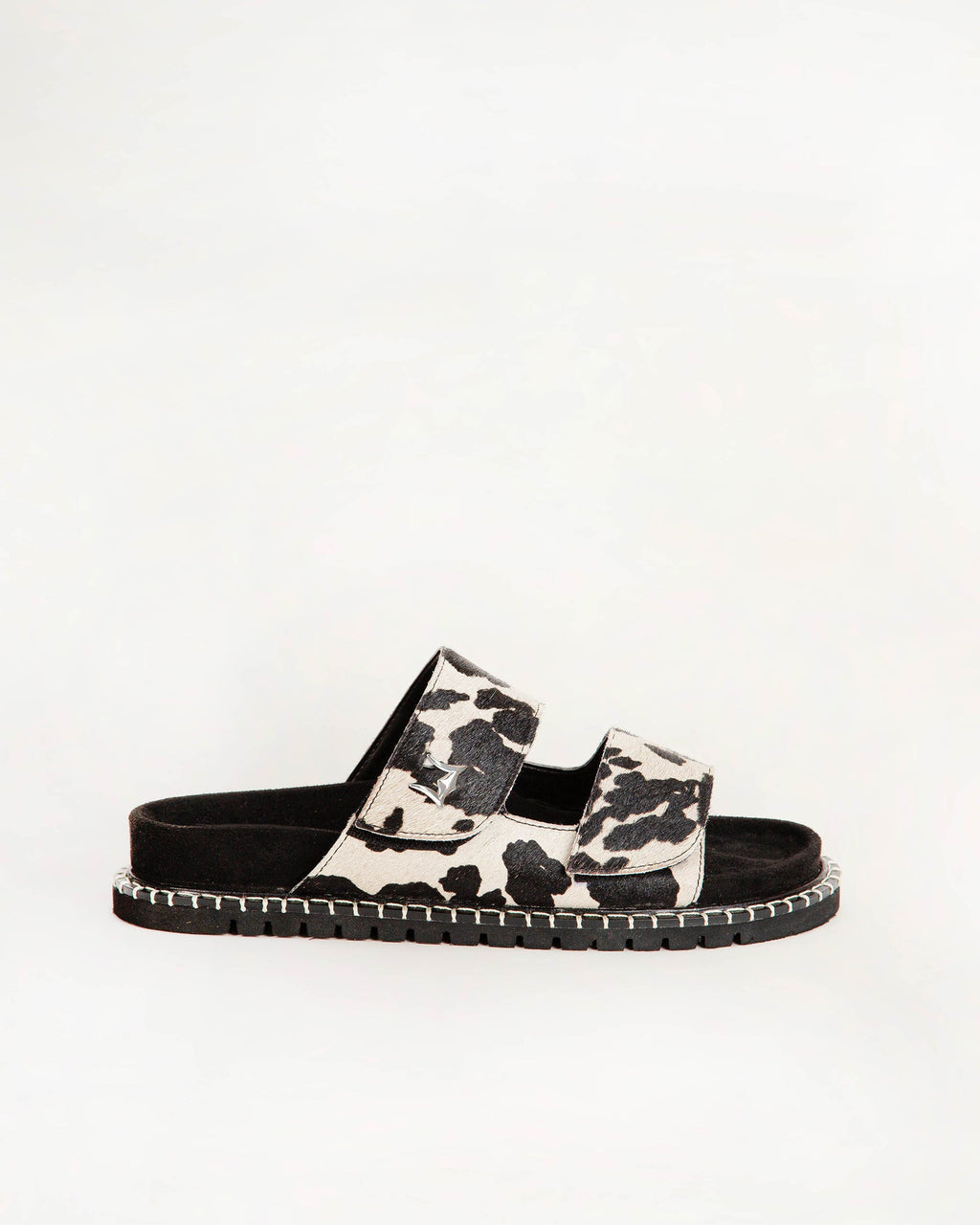 DEEN CANYON SANDALS - BLACK AND WHITE COWHIDE