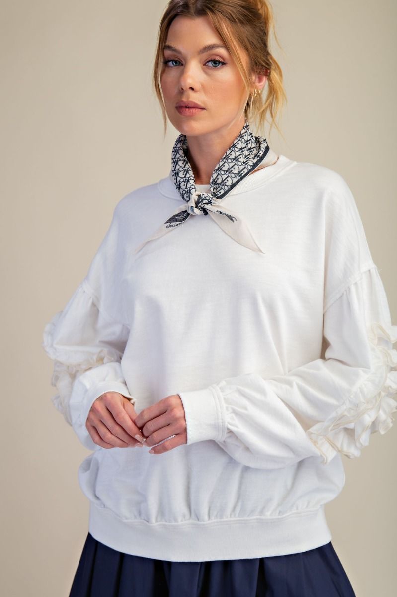 FLORAL PATCH WASHED TERRY
PULLOVER