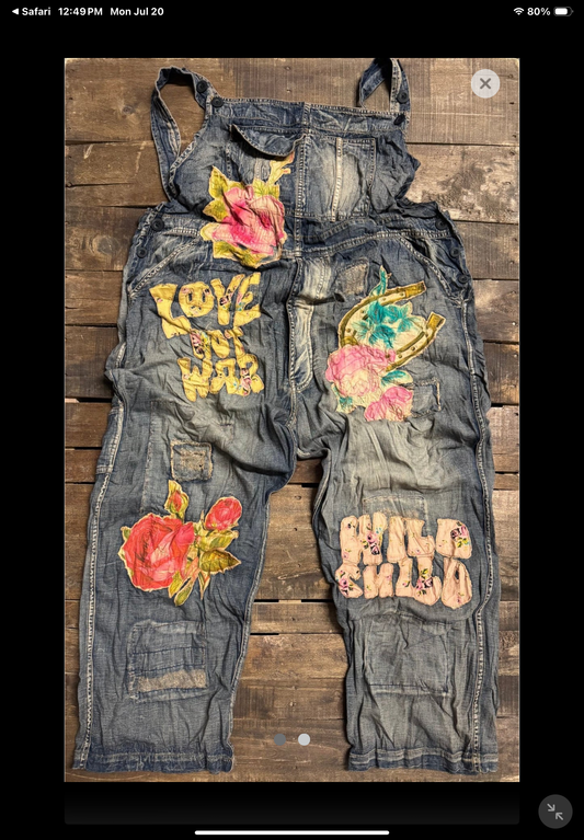 Sun Faded Trail Overalls-LOVE-