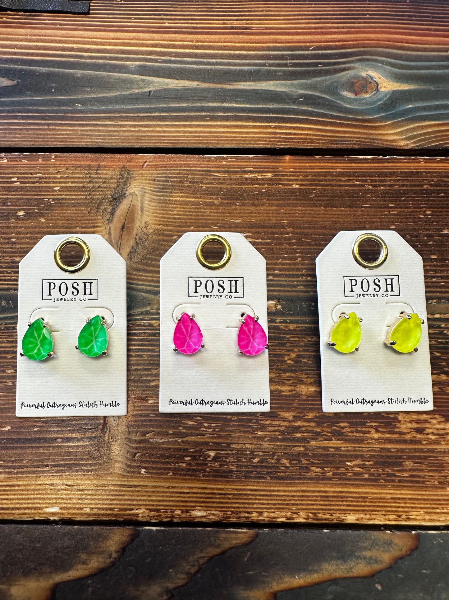 Neon Teardrop Studs