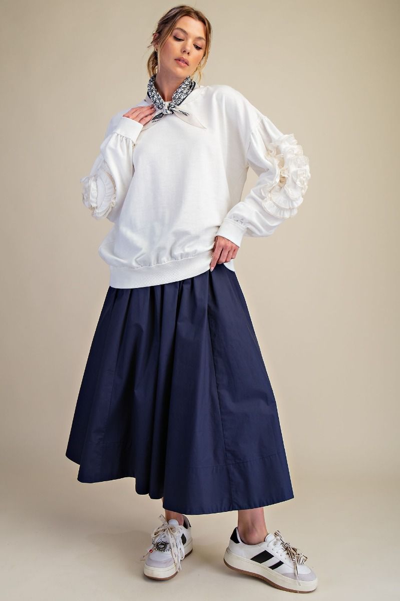 FLORAL PATCH WASHED TERRY
PULLOVER