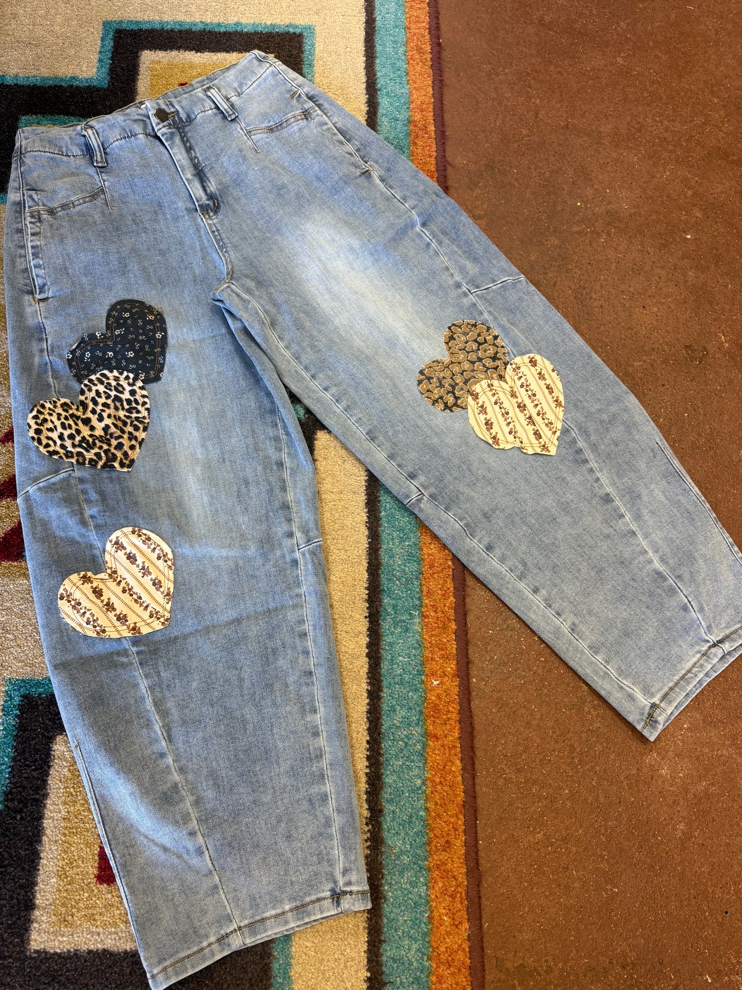 Heart Patched Mineral Washed Jean