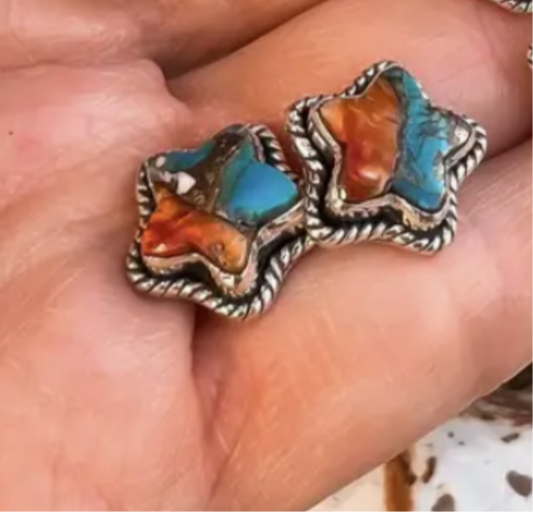 Single Stone Star Earrings